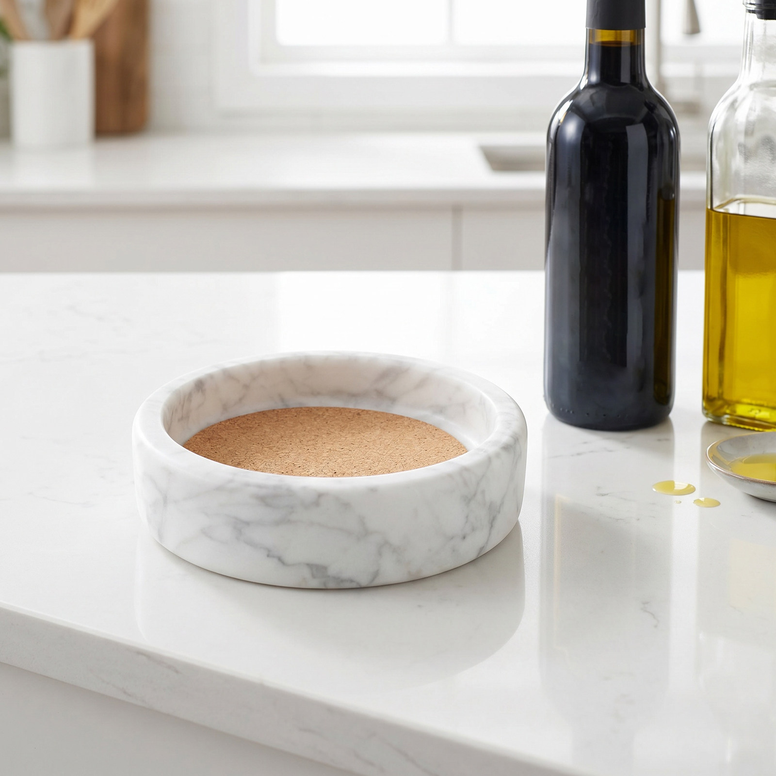 Wine In Beer Glass - Wine Bottle Coaster Pad Marble Pattern