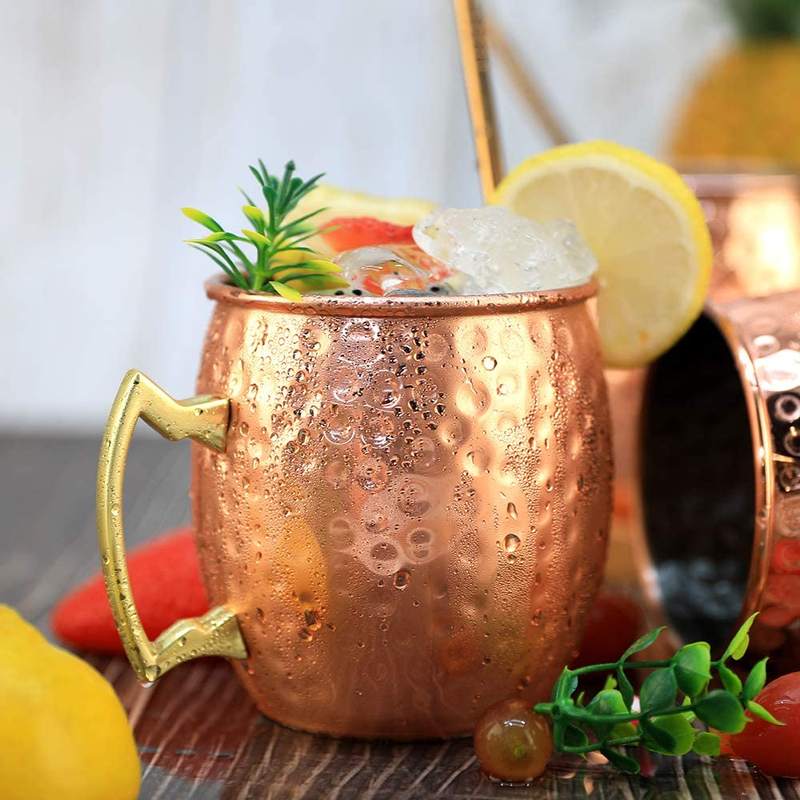 Wine Beer Coffee Drink - Mule Mug Stainless Steel Hammered Copper