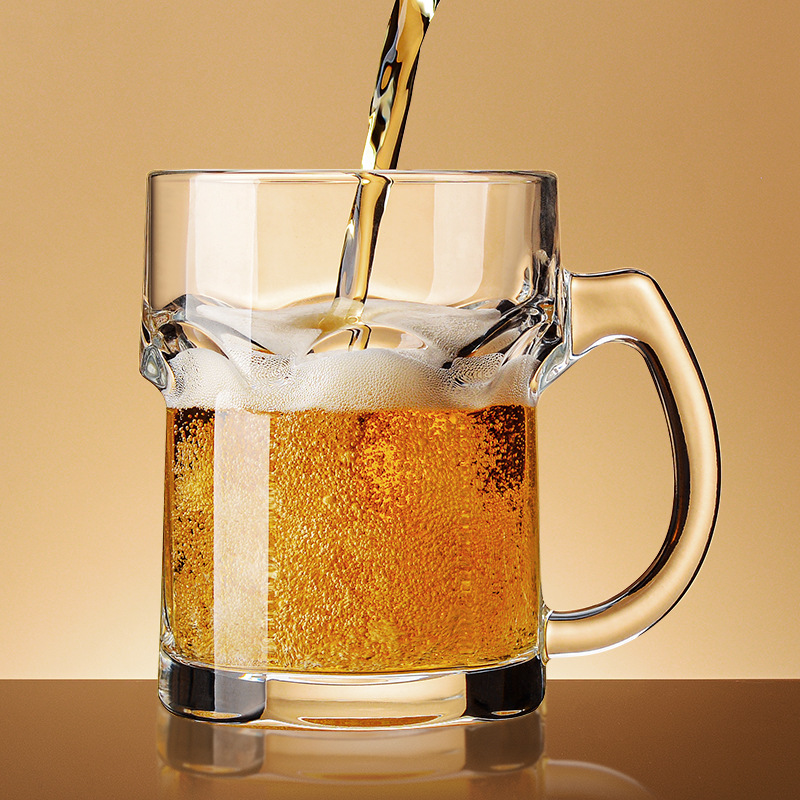 Wine In Beer Glass - Household beer mug with handle creative