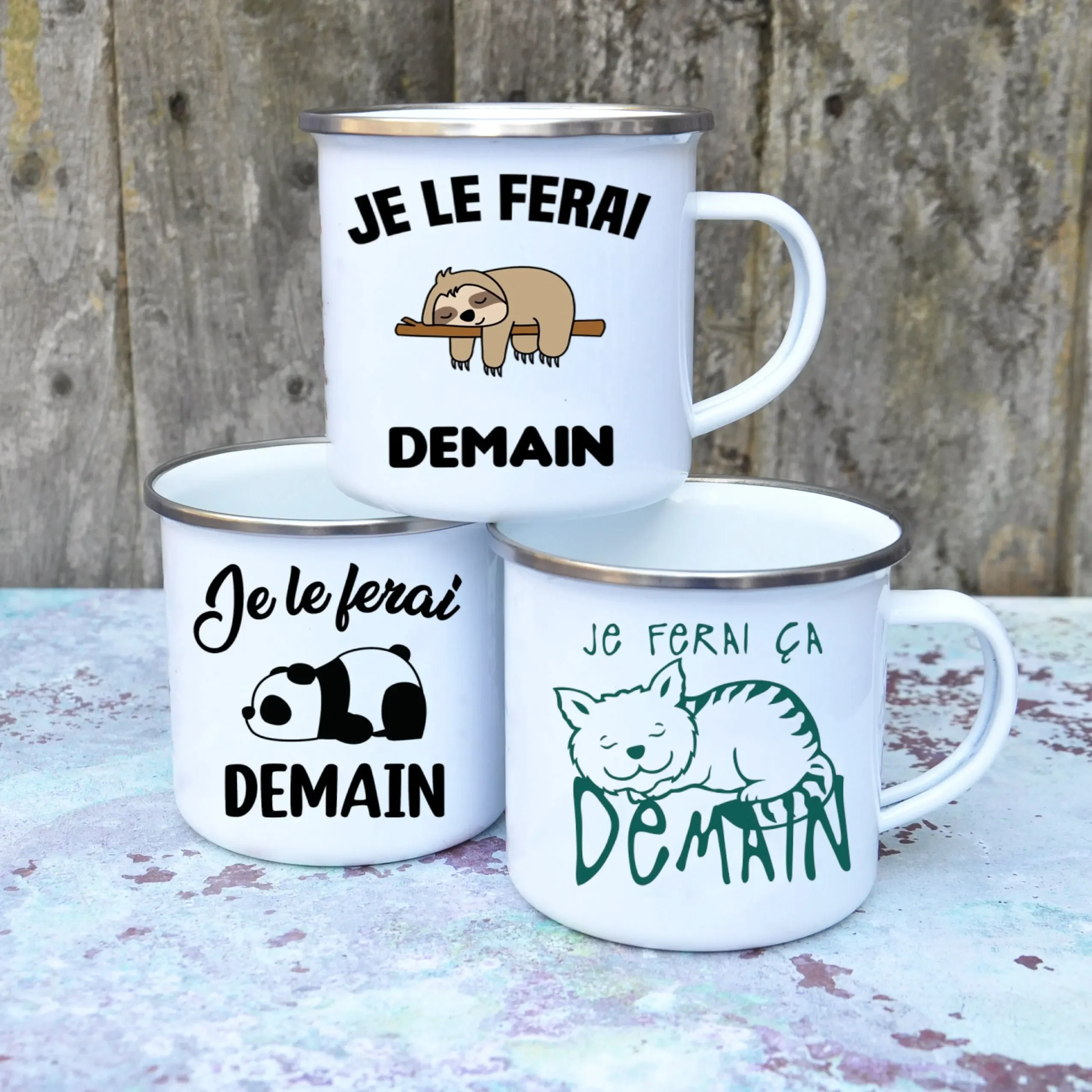 Cute Enamel Coffee Mug French  - đánh giá và giá Wine Beer Coffee Drink