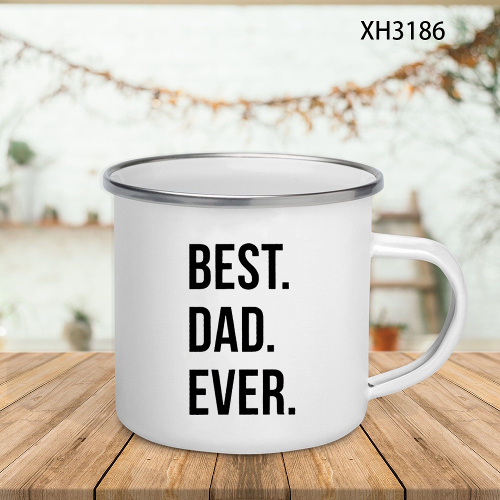 The Best Dad 2 Enamel Mugs Cre - đánh giá và giá Wine Beer Coffee Drink