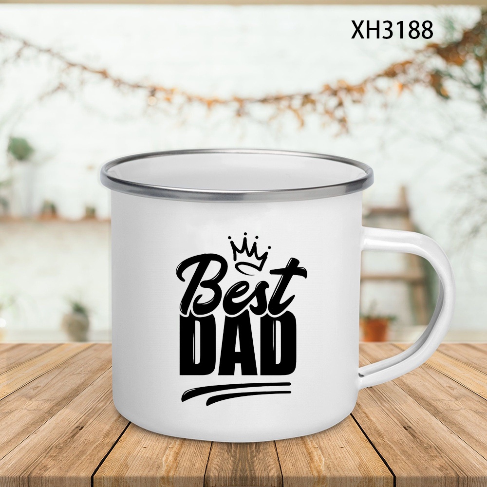 The Best Dad 2 Enamel Mugs Cre - đánh giá và giá Wine Beer Coffee Drink