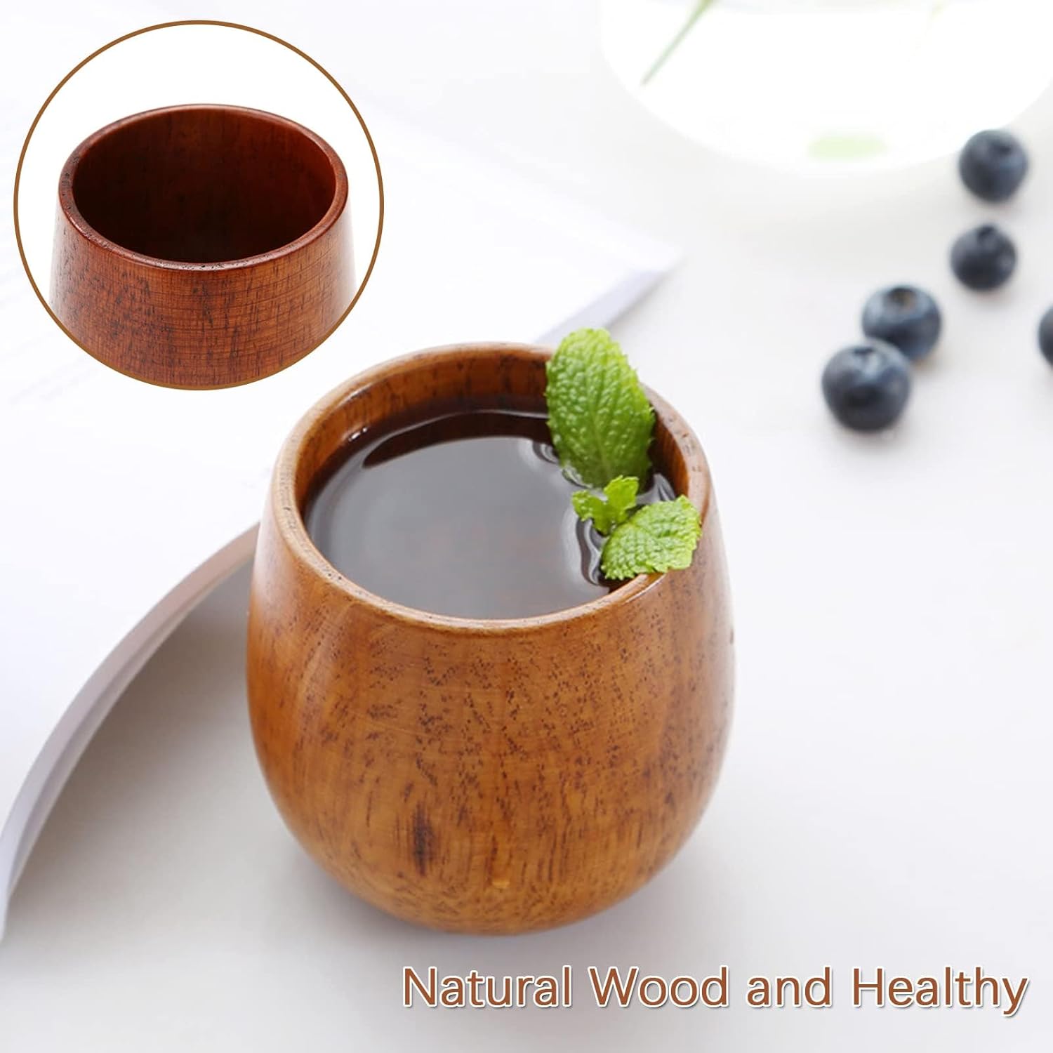 Wooden Tea Cups Top Grade Natu - đánh giá và giá Wine Beer Coffee Drink