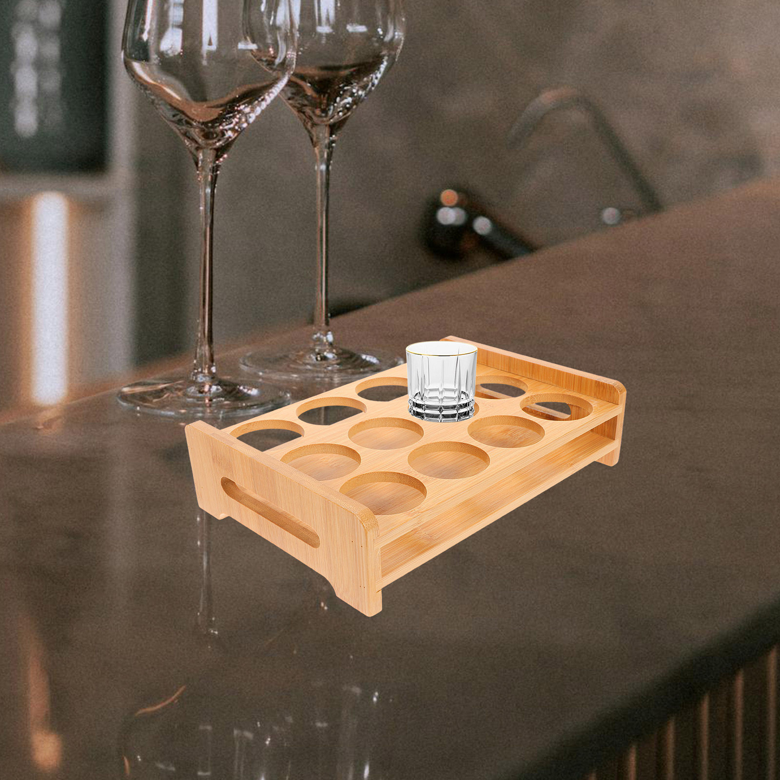 Bamboo Shot Glasses Holder Dis - đánh giá và giá Wine In Beer Glass