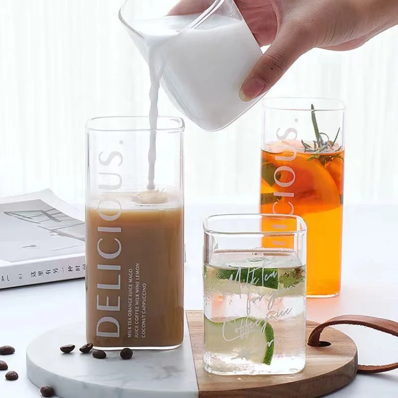 Square Simple Glass Cup Clear  - đánh giá và giá Wine Beer Coffee Drink